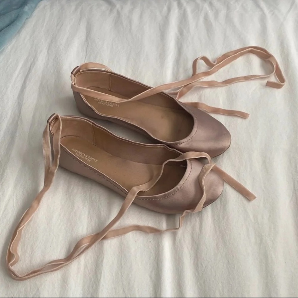 american eagle pink ballet flats
